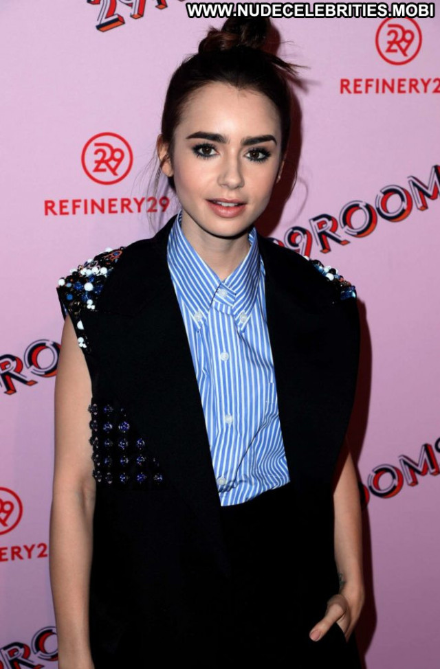 Lily Collins Los Angeles High Resolution Babe Magazine Party Posing